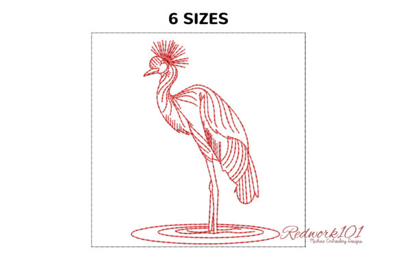 Common Crane Bird Redwork: A Designer Review for Seasonal Collections
