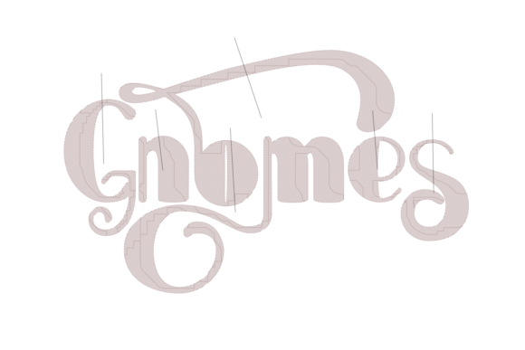 Gnomes Brown Machine Embroidery Design for Small Shops