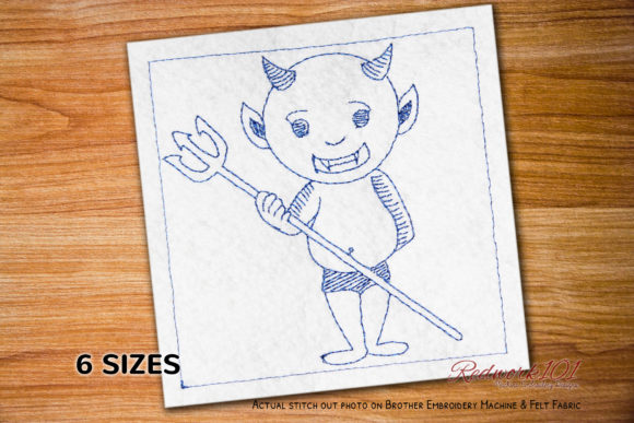Little Devil Redwork Design