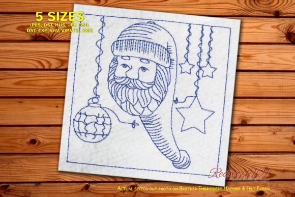 Santa's Face Redwork – A Designer's First Look